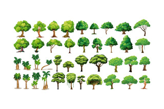 
树木保护环境环保绿色森林植树节矢量图